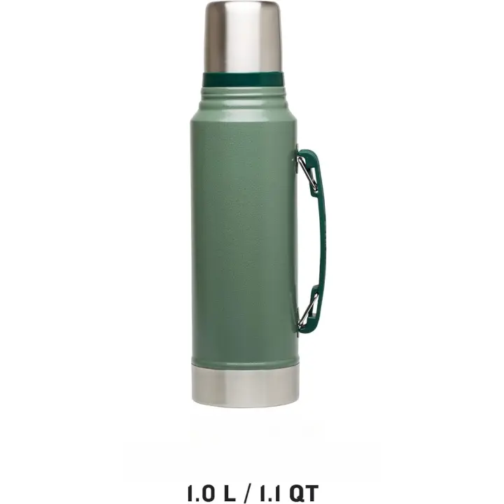 Termo de Botella Clásico de 1L Mantiene Caliente o Frío por 24 Horas Botella Termica de Acero Inoxidable Apto para Lavavajillas - 1
