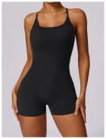 Mono de Yoga Cruzado Top Corto sin Mangas Material de Nylon Estilo Sólido Para Primavera/Verano - details 1