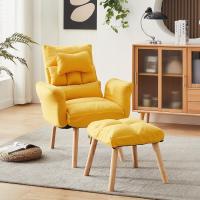 Relájate con reposapiés, sillón reclinable con respaldo ajustable 360 ° Sillón de televisión de terciopelo con marco de madera - details 1