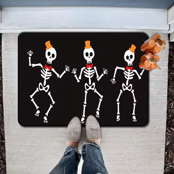 Felpudo de Halloween,alfombrillas antideslizantes de entrada, resistentes al desgaste y a la suciedad,Decoración temática de calav - 1