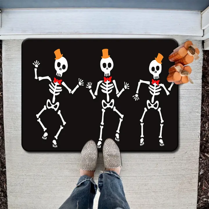 Felpudo de Halloween,alfombrillas antideslizantes de entrada, resistentes al desgaste y a la suciedad,Decoración temática de calav - 1