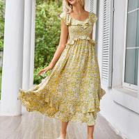 Elegante Vestido Maxi de Chiffon para Mujer GK Cuello en V sin Mangas, Estampado Transpirable, Clásico - details 26