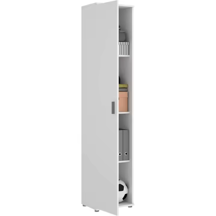 GRUPO RIMOBEL Armario Multiusos 1 Puerta, Madera de ingeniería, Blanco, 39x190x35cm - 1