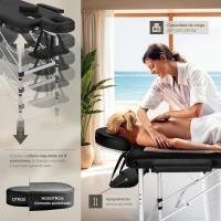 Camilla Masaje Plegable, Camilla Profesional Fisioterapia, Quiromasaje, Tatuajes, Reiki, Camilla Estética Profesional de Aluminio, Ajustable en Altura, 2 Zonas, con Bolsa Transporte - Negro - details 4