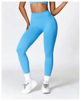 Mallas de Yoga para mujer, pantalones deportivos sin costuras de cintura alta, con realce de caderas, para entrenamiento y correr - details 20