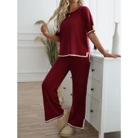 Ropa de mujer de moda 2025 primavera y verano temperamento casual de manga corta conjunto de pantalones de punto - details 16