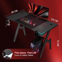Gaming 120 x 60 cm, Escritorio Gaming Ergonómica, Mesa Gamer de Fibra de Carbono, Mesa para Ordenador - details 2