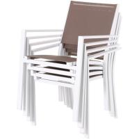 Silla de jardín apilable Deluxe Tailandesa |   De aluminio y textileno |   Tamaño 55x60x86 cm. |   (2, Negro y Marrón) - details 23