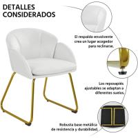 Terciopelo Sillon para Dormitorio Silla para Comedor Cocina Pata Metal Silla Sala de Estar Rosa Claro - details 40