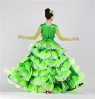 Vestido Flamenco español talla grande para mujer, 360 grados/yardos, pétalo Floral, Maxi, gitano, actuación en escenario, tres - details 13