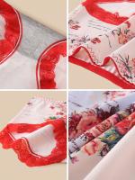 Paquete de 5 Bragas Elegantes de Algodón para Mujer de Tallas Grandes, Estampado Floral con Detalle de Encaje, Ropa Interior de Punto de Cintura Media - details 4