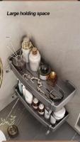 Organizador colgante no perforado, estante para colocar artículos de tocador y toallas, soporte para organización de champú para baño - details 2