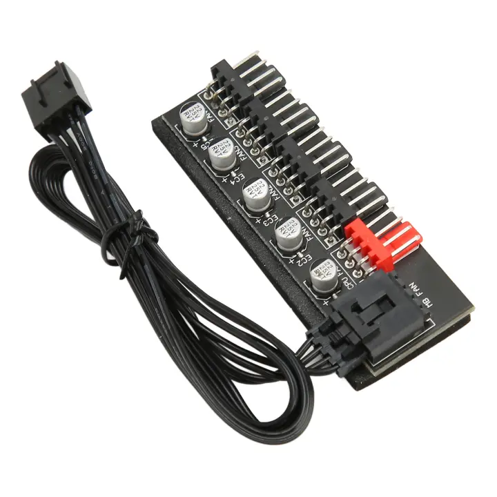 Hub de ventilador PWM de 1 a 5 vías de flexibilidad PC CPU ventilador divisor Cable de alimentación Hub para ventiladores de caja enfriadora de computadora de escritorio - 1