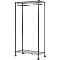 Perchero de ropa con estantes superior e inferior, Negro, 91 x 45,6 x 180,2 cm - details 2