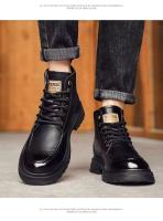 Nuevas botas cortas casuales, zapatos de herramientas negros retro americanos de alta gama para hombres - details 8