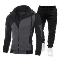 Conjunto deportivo informal para hombre, Sudadera con capucha y pantalones de cintura elástica, 2 piezas - details 3