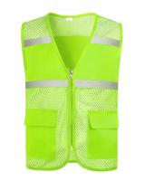 Chaleco reflectante para construcción nocturna, red de pesca con múltiples bolsillos, chaqueta voluntaria para grandes eventos, chaleco informal con cierre de cremallera para verano - details 10