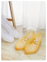 Nuevos zapatos de gelatina, sandalias bajas transparentes de moda para mujer, zapatillas auténticas de USA - details 18