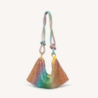 Bolso de hombro de diseñador de lujo hecho a mano con diamantes de imitación brillantes, bolso de mano de noche, monederos de cristal y bolso Hobo - details 8