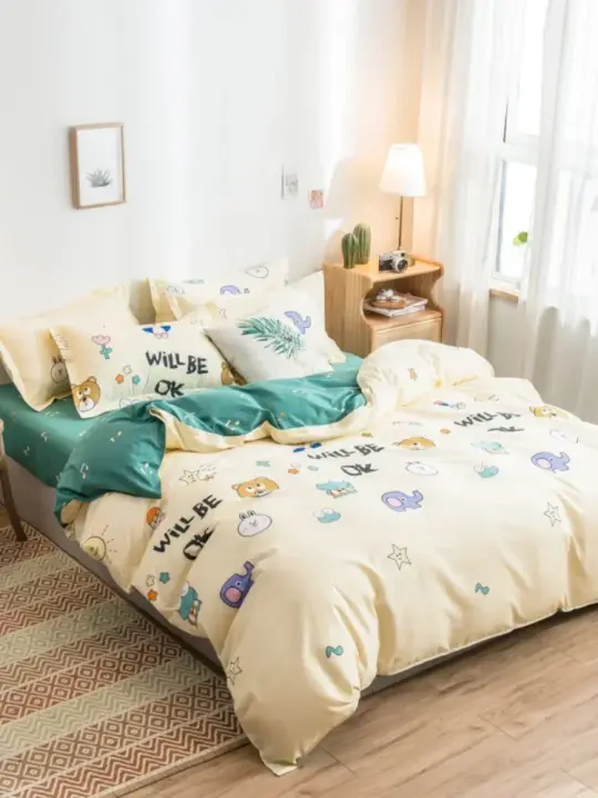 Súper Lindo Estampado de Dibujos Animados Funda de Edredón 220x240 Encantadora Doble Cara Comforter Covers Sin Fundas de Almohada para Adultos y Niños - 1
