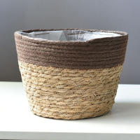 Maceta de Cestas de Mar Cesta Tejida a Mano para Plantas Interior y Exterior con Forros de Plástico - details 3