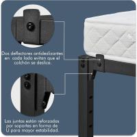 Bastidor de Cama Metálico Listones de Acero Espacio de Almacenamiento Bajo la Cama Fácil Montaje Cama Individual 90 x 190 x 36.5 cm Negro - details 5