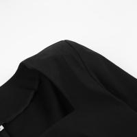 Primavera estilo francés elegante pequeño negro largo cuello cuadrado Slim Fit Bodycon diseño Dre - details 15