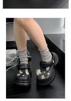 Nuevos zuecos de moda con bloques de color, cintura pequeña, para mujer, con suela gruesa, que aumentan la altura y antideslizantes. - details 10