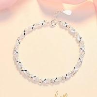 Pulsera para mujer, plata 925, XO, moda coreana, fiesta, boda - details 4