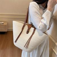 Bolso de Tela Grande Capacidad Cadena de Cierre Kiss Lock Estilo Duradero y Elegante para Uso Diario Bolso de Playa Contraste - details 8