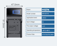 HQIX-cargador de batería de V-LUX20 para cámara Leica BP-DC7-E LUX30 LUX40 - details 5