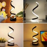 Lámpara de mesa LED USB de 5V, luz de escritorio en espiral creativa moderna, 3 colores regulables para dormitorio, sala de estar, oficina, Bar, iluminación decorativa - details 6