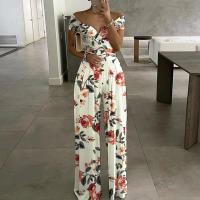 Mono de mujer de pierna ancha estampado, moderno y elegante, novedad de 2025 - details 2