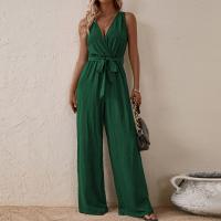2025 Nuevo Mono Halter Estilo Europeo Y Americano Nueva Llegada Con Cordones De Cintura Alta Mono Sin Mangas Moda Conjunto Casual - details 7
