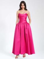 Verano 2025 nuevo vestido largo de vacaciones junto al mar adelgazante de cintura, vestido con tirantes rojo rosa francés para niños - details 0
