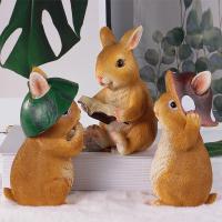 Decoración de resina con forma de ardilla, accesorios en miniatura para exteriores con imitación de animales, adornos para el jardín y el hogar - details 3