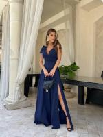 Vestido Largo de Noche Veraniego |   Elegante Diseño sin Mangas con Lazo en Hombros |   Vestido de Gala Unicolor para Bodas y Eventos |   Tejido Fluido y Transpirable |   Corte Elongante que Estiliza |   Tallas S-XXL - details 14