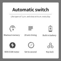 Temporizador Digital de 220V, 50Hz, 60A, relé programable diario y semanal, temporizador electrónico de Riel Din, controlador de tiempo - details 1