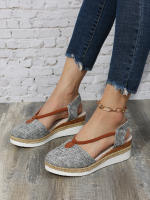 Sandalias de Mujer con Tacón en Cuña Nueva Diseño Gladiator para Verano Zapatos de Diseñador Cubierta de Punta Clásica Tallas Medianas y Grandes - details 6