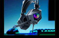 Auriculares con cable y luz LED para juegos, audífonos deportivos con micrófono, HIFI, graves pesados, USB/3,5 MM, para transmisión en vivo, PC, teléfono, PS5, PS4 - details 18