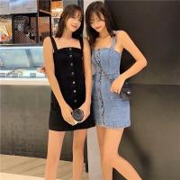 Vestido de mezclilla para mujer Falda con tirantes delgada en la cintura - details 0