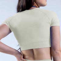 Impact Crop Top Camisetas y Tops de yoga para mujer Color sólido Ajuste ajustado Traje de fitness suave para mujer Top de yoga Gimnasio Correr Ciclismo Traje - details 13