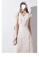 Vestido floral del sur de Francia, estilo de vacaciones de verano en el campo para mujer, mono de manga corta, falda larga con tirantes - details 2