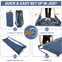 Cama Plegable Compacta Acampada Cama de Camping Jardin Portátil Ultraligera Fuerte Resistente, Capacidad de 120kg - details 3