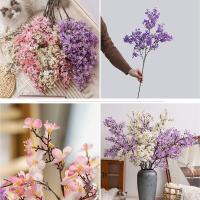 Rama de flor de melocotón Artificial de 97cm, flor de melocotón de seda elegante de plástico hecha a mano, flor falsa de tacto Real para sala de estar y escritorio - details 4