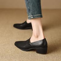 Zapatos de tacón alto para mujer, mocasines de punta redonda con cremallera, cómodos y minimalistas - details 3