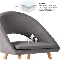 Pack de 2 Sillas de Comedor Tapizadas, Acolchadas y Ergonómicas, Estilo Moderno para Salón, Dormitorio o Cocina - details 27