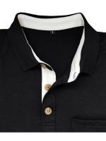 Camisa de manga corta para hombre, camisa de solapa con botones, bolsillo en el pecho, color sólido, a la moda - details 73