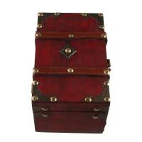 Caja del Tesoro de madera Vintage con cerradura de Color bronce, Cofre del Tesoro de diseño antiguo, contenedores de maletero de estilo Retro europeo para niños - details 4