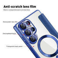 Flip para Samsung Galaxy edge Ultra, FE, S25 S24 S23 S22 Plus, Funda Protectora Gaanoplastia con Cepillo Magnético Antirrobo - details 4